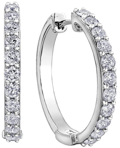 White Gold Diamond Hoop Earrings