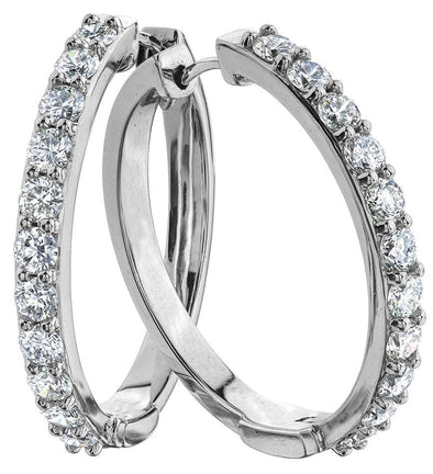 White Gold Diamond Hoop Earrings