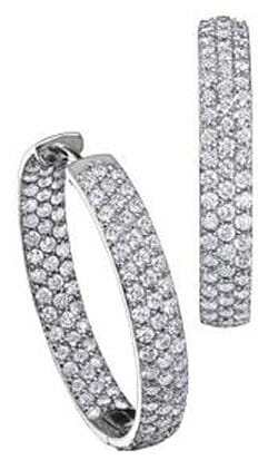 White Gold Diamond Hoop Earrings