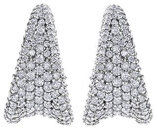 White Gold Diamond Lever Back Earrings