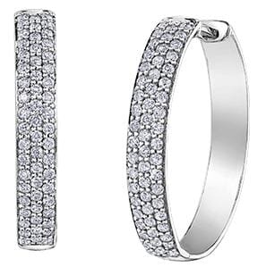 White Gold Diamond Hoop Earrings