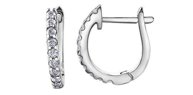 White Gold Diamond Hoop Earrings.