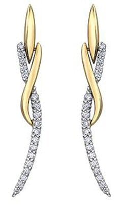 Yellow Gold Diamond Drop Earrings