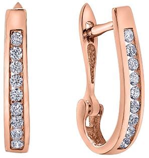 Rose Gold Diamond Hoop Earrings