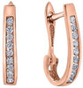 Rose Gold Diamond Hoop Earrings.