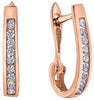 Rose Gold Diamond Hoop Earrings.