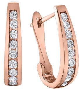 Rose Gold Diamond Hoop Earrings.