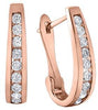 Rose Gold Diamond Hoop Earrings.