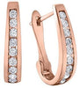 Rose Gold Diamond Hoop Earrings.