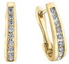 Yellow Gold Diamond Hoop Earrings.