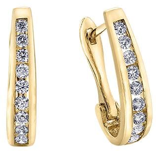 Yellow Gold Diamond Hoop Earrings