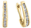 Yellow Gold Diamond Hoop Earrings.