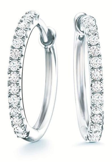 White Gold Diamond Hoop Earrings