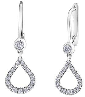 White Gold Diamond Drop Earrings.