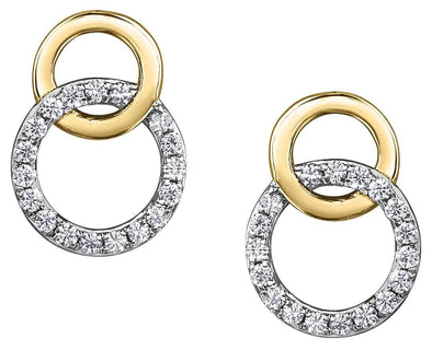 Yellow Gold Diamond Stud Earrings