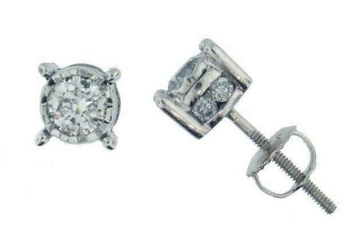 White Gold Diamond Stud Earrings.