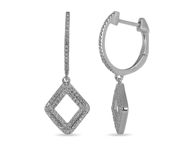 White Gold Diamond Drop Earrings.