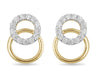 Yellow Gold Diamond Earrings.