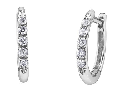 White Gold Diamond Hoop Earrings