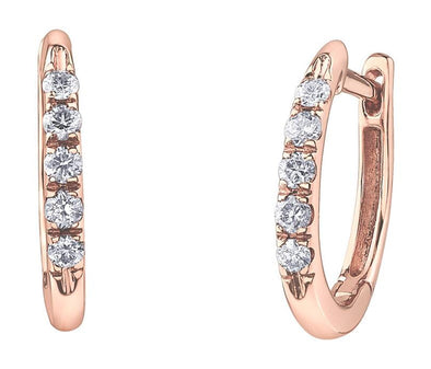 Rose Gold Diamond Hoop Earrings