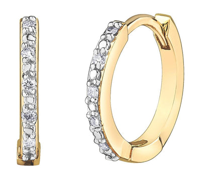 Yellow Gold Diamond Hoop Earrings