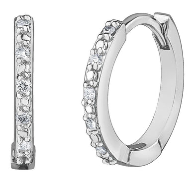 White Gold Diamond Hoop Earrings