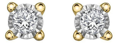 Yellow Gold, White Gold Diamond Stud Earrings