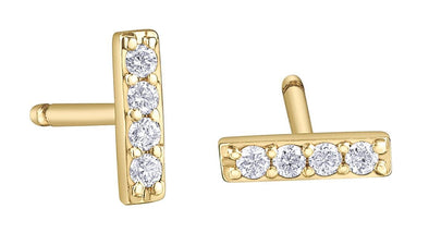 Yellow Gold Diamond Stud Earrings