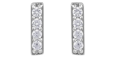 White Gold Diamond Stud Earrings.