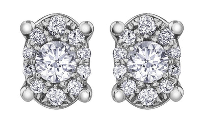 White Gold Diamond Stud Earrings