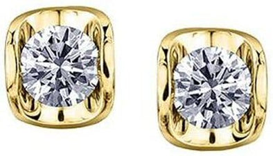 Yellow Gold Canadian Diamond Stud Earrings