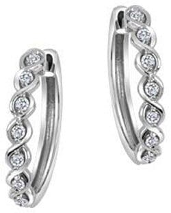 White Gold Diamond Hoop Earrings