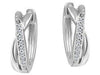 White Gold Diamond Hoop Earrings.