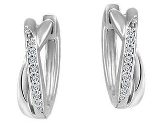 White Gold Diamond Hoop Earrings.