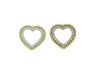 Yellow Gold Diamond Heart Stud Earrings