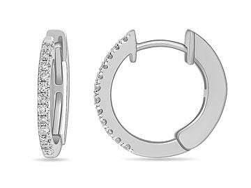 White Gold Diamond Hoop Earrings