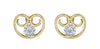 Yellow Gold Diamond Heart Stud Earrings