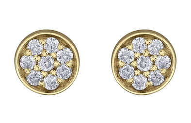 Yellow Gold Diamond Stud Earrings.