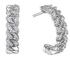 White Gold Diamond Stud Hoop Earrings