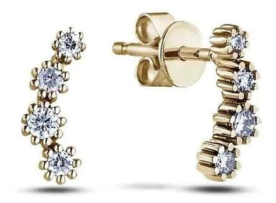 Yellow Gold Canadian Diamond Stud Earrings.