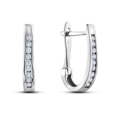 White Gold Canadian Diamond Hoop Earrings