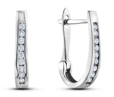 White Gold Canadian Diamond Hoop Earrings