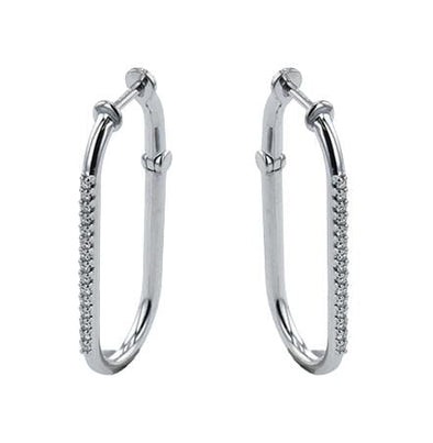 White Gold Diamond Hoop Earrings