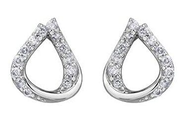 White Gold Diamond Stud Earrings.