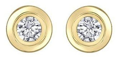 Yellow Gold Canadian Diamond Stud Earrings.