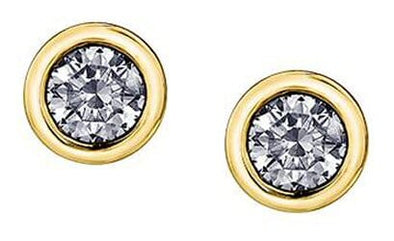 Yellow Gold Canadian Diamond Stud Earrings.