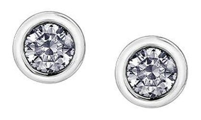 White Gold Canadian Diamond Stud Earrings.