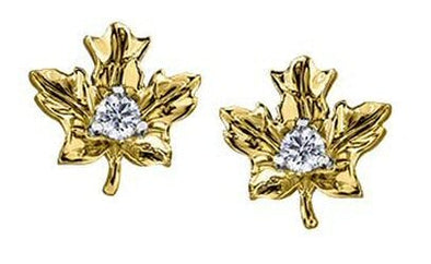 Yellow Gold Canadian Diamond Stud Earrings.