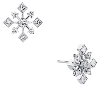 White Gold Diamond Stud Earrings.