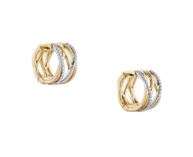 Yellow Gold Diamond Hoop Earrings